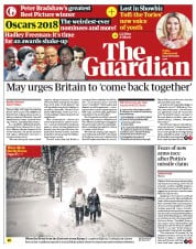 The Guardian () Newspaper Front Page for 2 March 2018