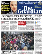 The Guardian () Newspaper Front Page for 2 March 2020
