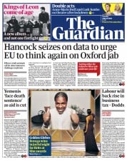 The Guardian () Newspaper Front Page for 2 March 2021