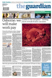 The Guardian () Newspaper Front Page for 2 April 2013