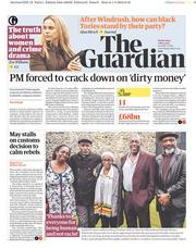 The Guardian () Newspaper Front Page for 2 May 2018