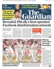 The Guardian () Newspaper Front Page for 2 August 2019
