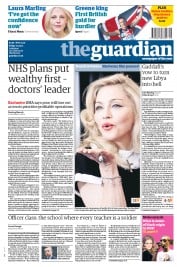 The Guardian () Newspaper Front Page for 2 September 2011