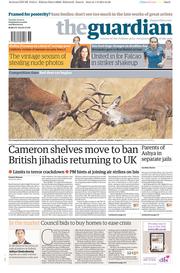 The Guardian () Newspaper Front Page for 2 September 2014