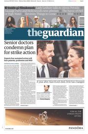 The Guardian () Newspaper Front Page for 2 September 2016