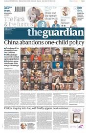 The Guardian () Newspaper Front Page for 30 October 2015