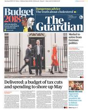 The Guardian () Newspaper Front Page for 30 October 2018