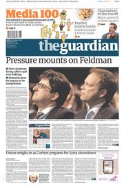 The Guardian () Newspaper Front Page for 30 November 2015