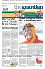 The Guardian () Newspaper Front Page for 30 December 2013