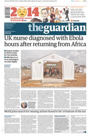 The Guardian () Newspaper Front Page for 30 December 2014