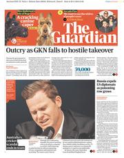 The Guardian () Newspaper Front Page for 30 March 2018