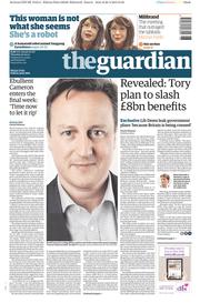 The Guardian () Newspaper Front Page for 30 April 2015