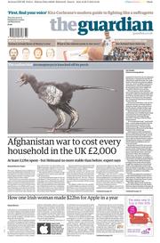 The Guardian () Newspaper Front Page for 30 May 2013