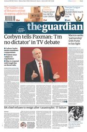 The Guardian () Newspaper Front Page for 30 May 2017