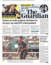 The Guardian () Newspaper Front Page for 30 May 2018