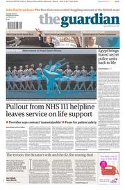 The Guardian () Newspaper Front Page for 30 July 2013