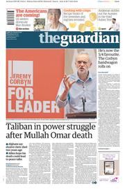 The Guardian () Newspaper Front Page for 30 July 2015