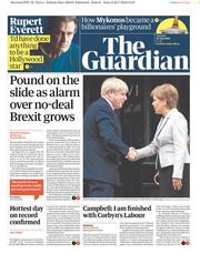 The Guardian () Newspaper Front Page for 30 July 2019