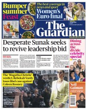 The Guardian () Newspaper Front Page for 30 July 2022