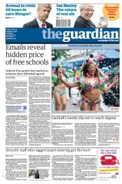 The Guardian () Newspaper Front Page for 30 August 2011