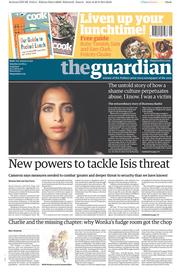 The Guardian () Newspaper Front Page for 30 August 2014