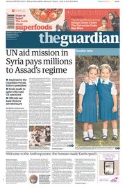 The Guardian () Newspaper Front Page for 30 August 2016