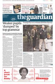 The Guardian () Newspaper Front Page for 30 August 2017