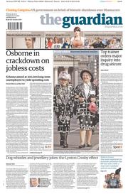 The Guardian () Newspaper Front Page for 30 September 2013