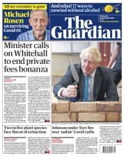 The Guardian () Newspaper Front Page for 30 September 2020