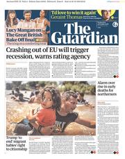 The Guardian () Newspaper Front Page for 31 October 2018