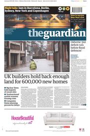 The Guardian () Newspaper Front Page for 31 December 2015