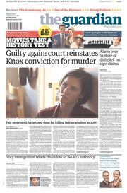 The Guardian () Newspaper Front Page for 31 January 2014