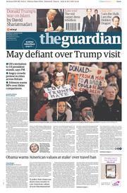 The Guardian () Newspaper Front Page for 31 January 2017