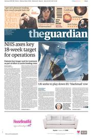 The Guardian () Newspaper Front Page for 31 March 2017