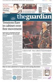 The Guardian () Newspaper Front Page for 31 July 2017
