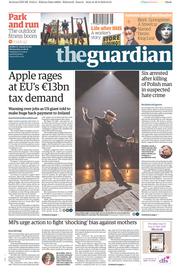The Guardian () Newspaper Front Page for 31 August 2016