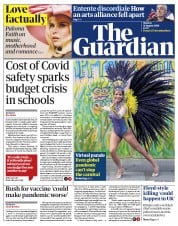 The Guardian () Newspaper Front Page for 31 August 2020