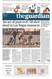 The Guardian () Newspaper Front Page for 3 October 2017