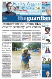 The Guardian () Newspaper Front Page for 3 November 2012