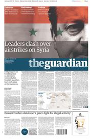 The Guardian () Newspaper Front Page for 3 December 2015