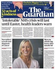 The Guardian () Newspaper Front Page for 3 January 2023