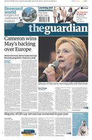 The Guardian () Newspaper Front Page for 3 February 2016