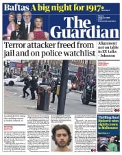 The Guardian () Newspaper Front Page for 3 February 2020