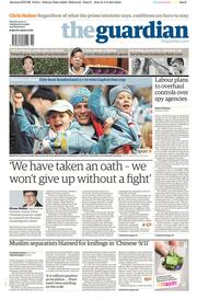 The Guardian () Newspaper Front Page for 3 March 2014