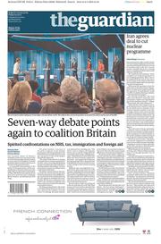 The Guardian () Newspaper Front Page for 3 April 2015