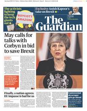 The Guardian () Newspaper Front Page for 3 April 2019