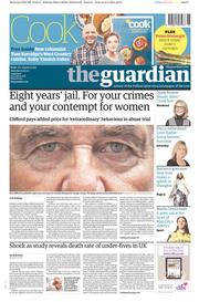 The Guardian () Newspaper Front Page for 3 May 2014