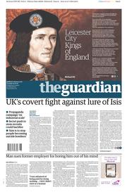 The Guardian () Newspaper Front Page for 3 May 2016