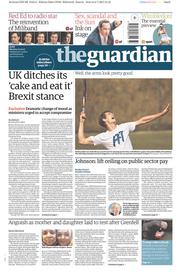 The Guardian () Newspaper Front Page for 3 July 2017