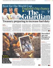 The Guardian () Newspaper Front Page for 3 July 2018